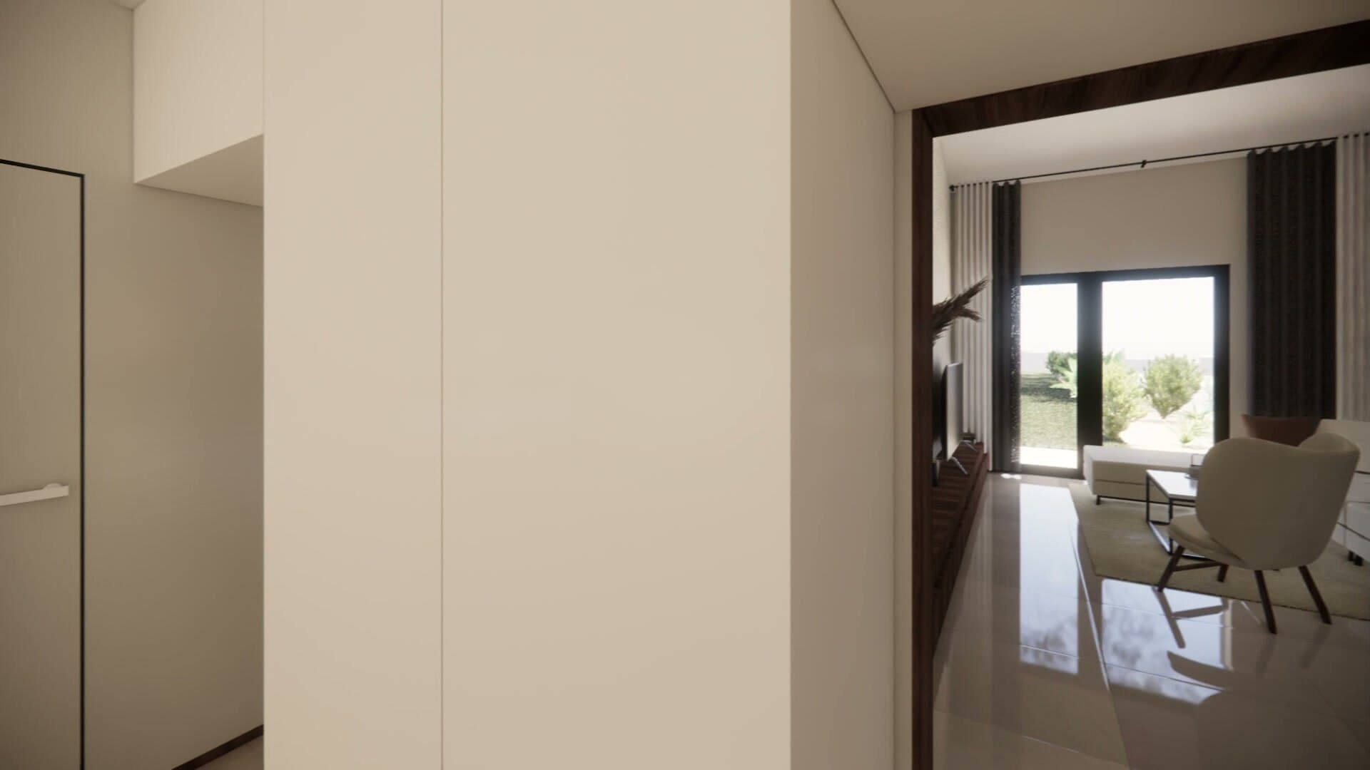 Il disimpegno di Villa Aura verso la zona giorno